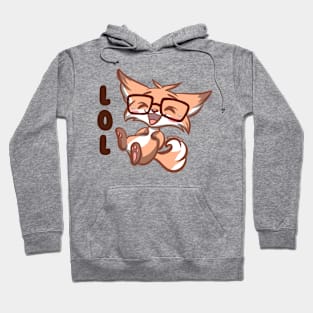 Cute Kawaii Nerd Fox lol laughing Hoodie